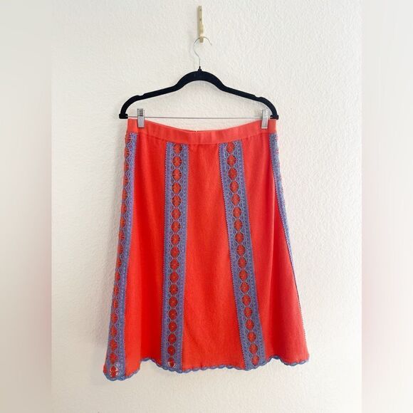 Tory Burch Orange Knit and Crochet Skirt Size Small $395. NWT size L - Picture 4 of 9